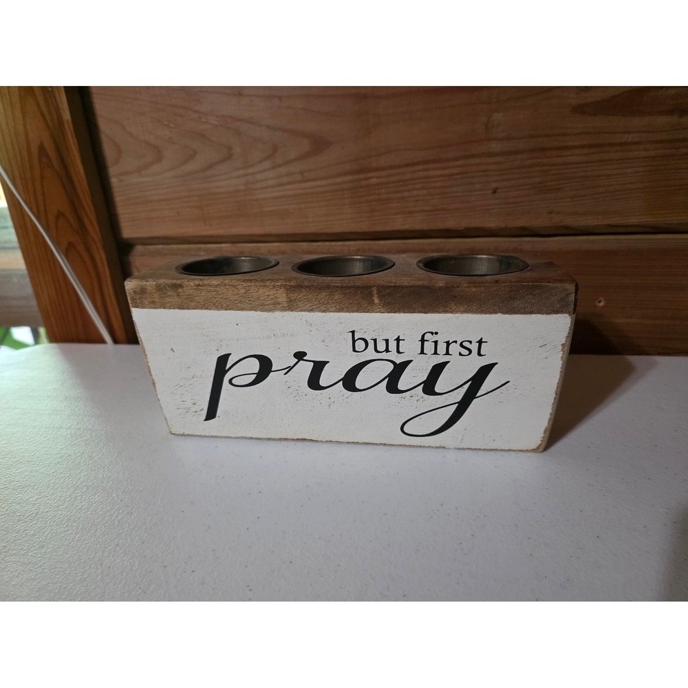 Handmade Painted Wood Makeup Brush Hot Tool Caddy